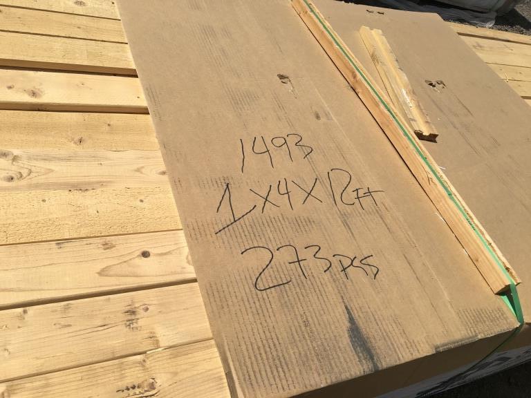 (Approx 273) 1in x 4in x 12ft Lumber.
