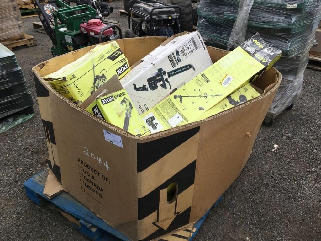 Cardboard Box of Misc Ryobi Hand Tools, Including