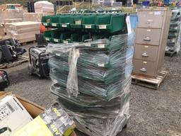 Cart of Plastic Storage Bins w/Misc Small Parts,