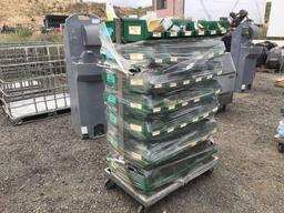 Cart of Plastic Storage Bins w/Misc Small Parts,