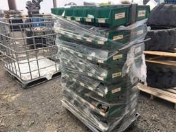 Cart of Plastic Storage Bins w/Misc Small Parts,