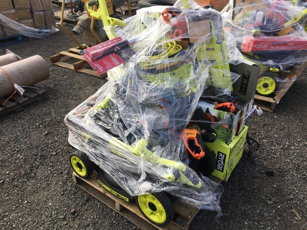 Pallet of Misc Power Tools, Including Lawn Mower,