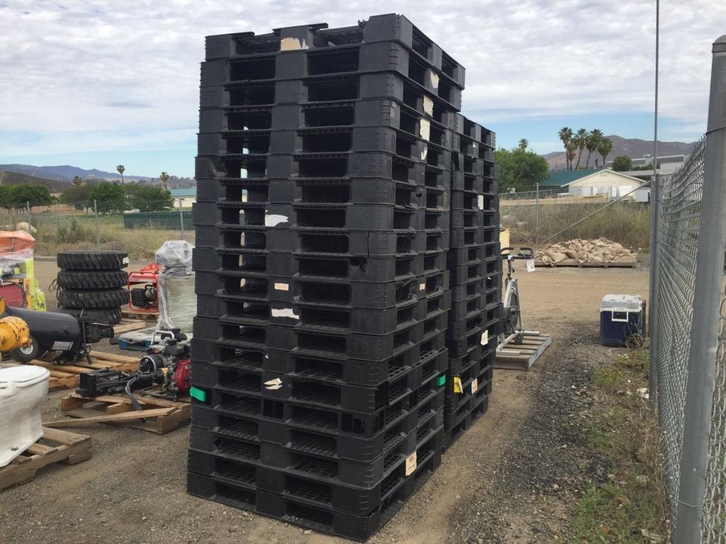 Stack of (38) Plastic Pallets,