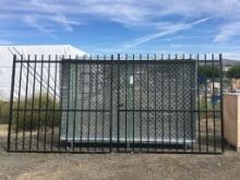 Unused 14ft Bi-Parting Wrought Iron Gate w/Flower