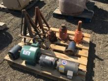 Pallet of Misc Jack Stands, Misc Electric Motors,