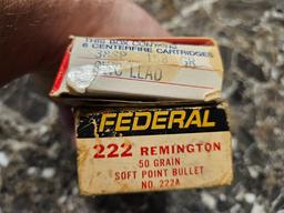 Mixed Lot of (2) Federal Rifle Cartridges 222 Remington 50 Gr. Amtech 38 SP 158 Gr Lead