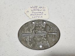 World War II Nazi Waffen SS Dog Tag (Excavated in Latvia)