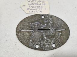 World War II Nazi Waffen SS Dog Tag (Excavated in Latvia)