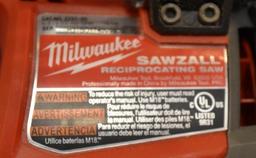 Milwaukee M18 Fuel Sawzall with "One Key"- Like New condition