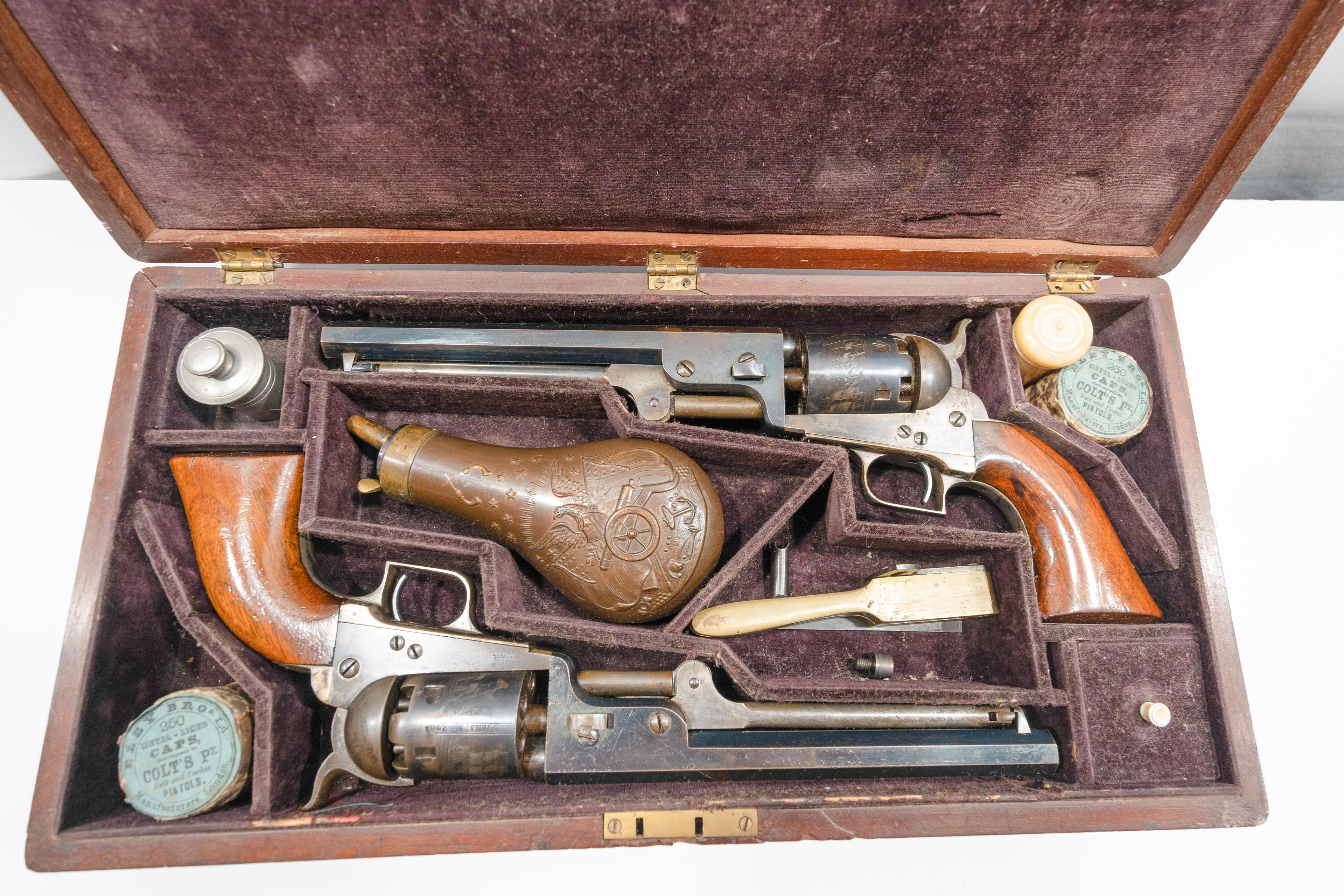 Boxed Consecutive Serial Number Colt 1851 Navy Percussion Revolvers