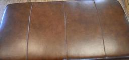 Modern Brown Leather Like Decorative Bench