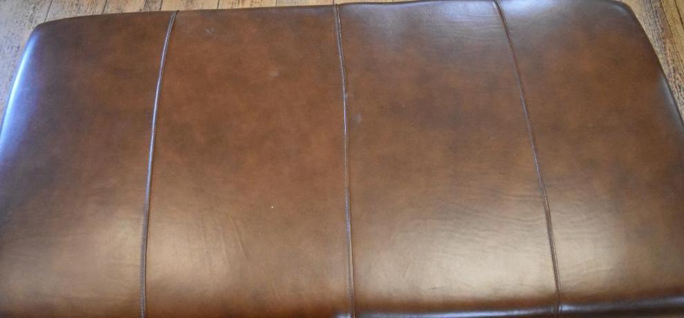 Modern Brown Leather Like Decorative Bench