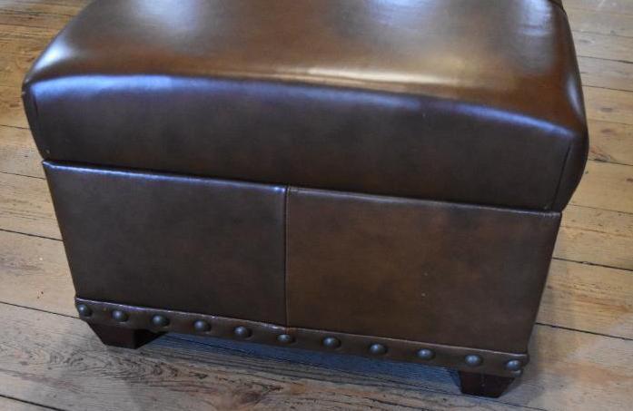 Modern Brown Leather Like Decorative Bench