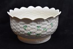 Belleek Kylemore Bowl Shamrock