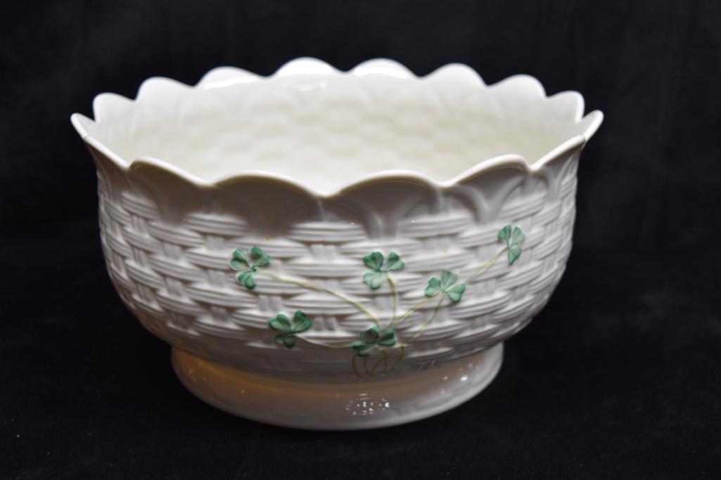 Belleek Kylemore Bowl Shamrock