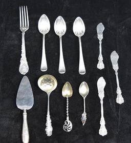 Lot of Sterling Silver Spoons / Butter Knives /Fork/ Pie