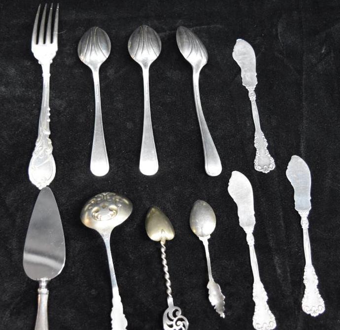 Lot of Sterling Silver Spoons / Butter Knives /Fork/ Pie