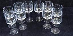 Lot of 10 Fine Crystal Stemmed Wine Glasses