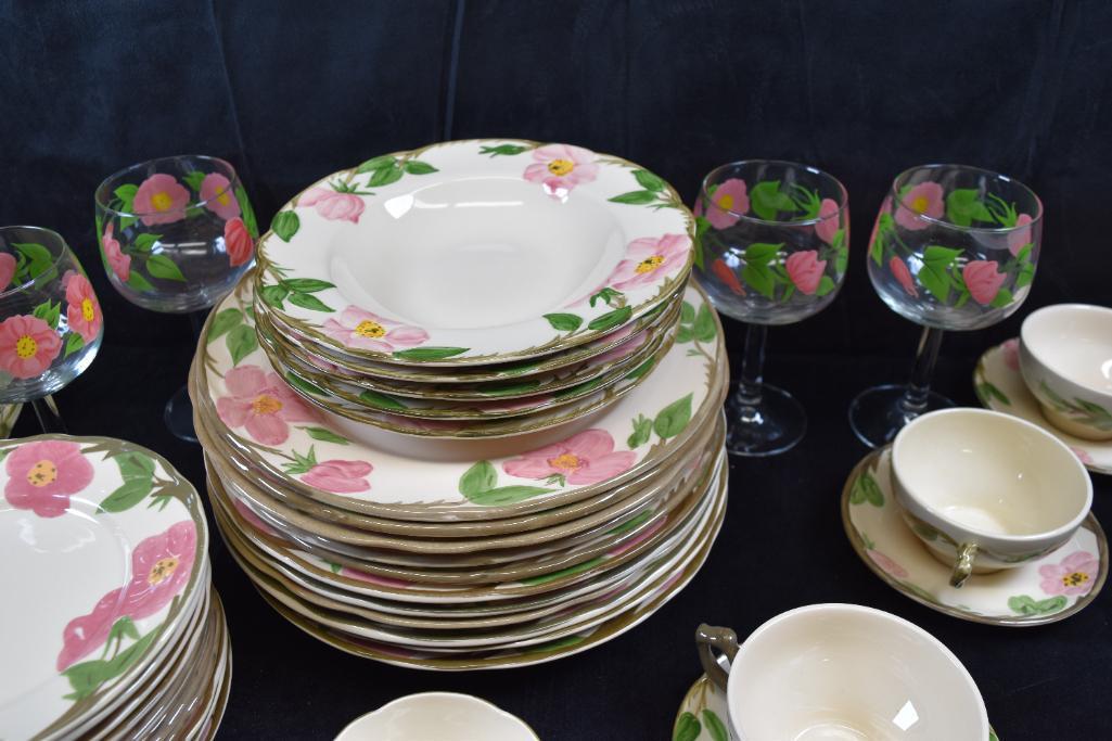 Large Collection of Franciscan Dinnerware "Desert Rose"