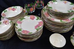 Large Collection of Franciscan Dinnerware "Desert Rose"