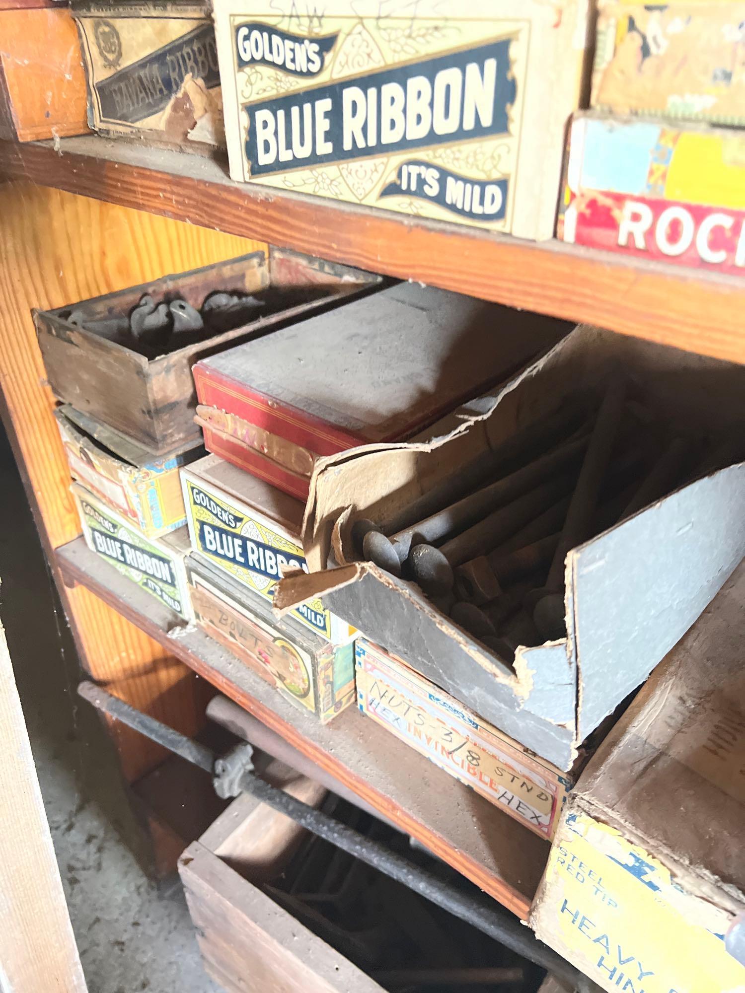 Wall Lot of Nuts And Bolts with Winchester Wood Box