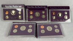Set of 5 United States Proof Sets
