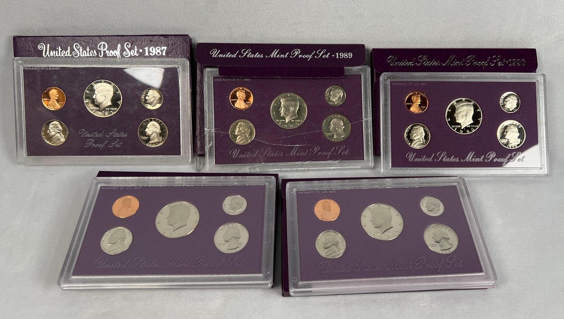 Set of 5 United States Proof Sets