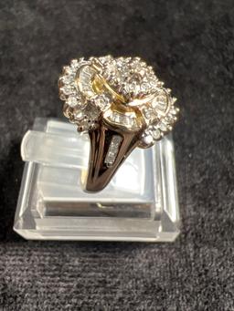 10k Diamond Cluster Cocktail Ring