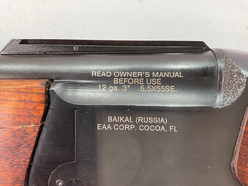 Baikal 12 gauge over 6.5X55SE Rifle