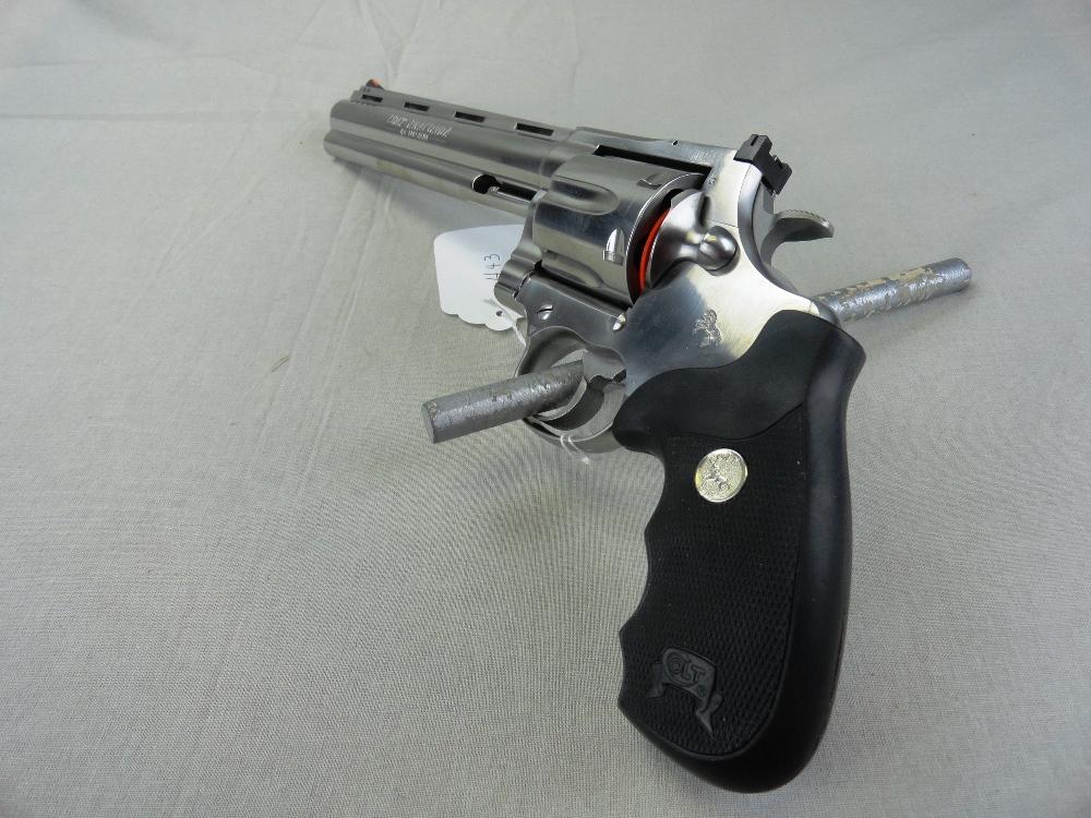 Colt Anaconda 8" Bbl., 44-Mag Revolver, Stainless Steel, Factory Ported, Drilled for Scope, SN:AN088