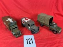 (3) Military Truck & Trailer