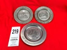 (3) John Deere Pewter Plates