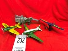 (3) John Deere Airplane, Banks & Thresher