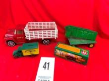 Box Ertl Truck, John Deere Wagon, (2) Toy Trucks