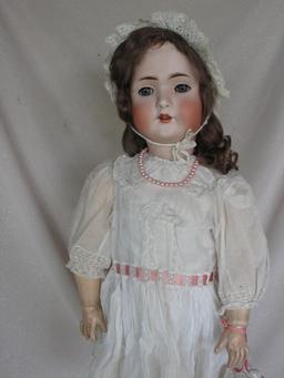 German Bruno Schmidt c1900s bisque dolly face 30" (76cm) incised BSW in hea