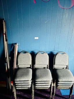 15 CHAIRS, AND TWO PROJECTOR STANDS