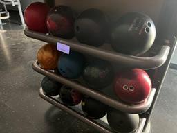 TWELVE BOWLING BALLS