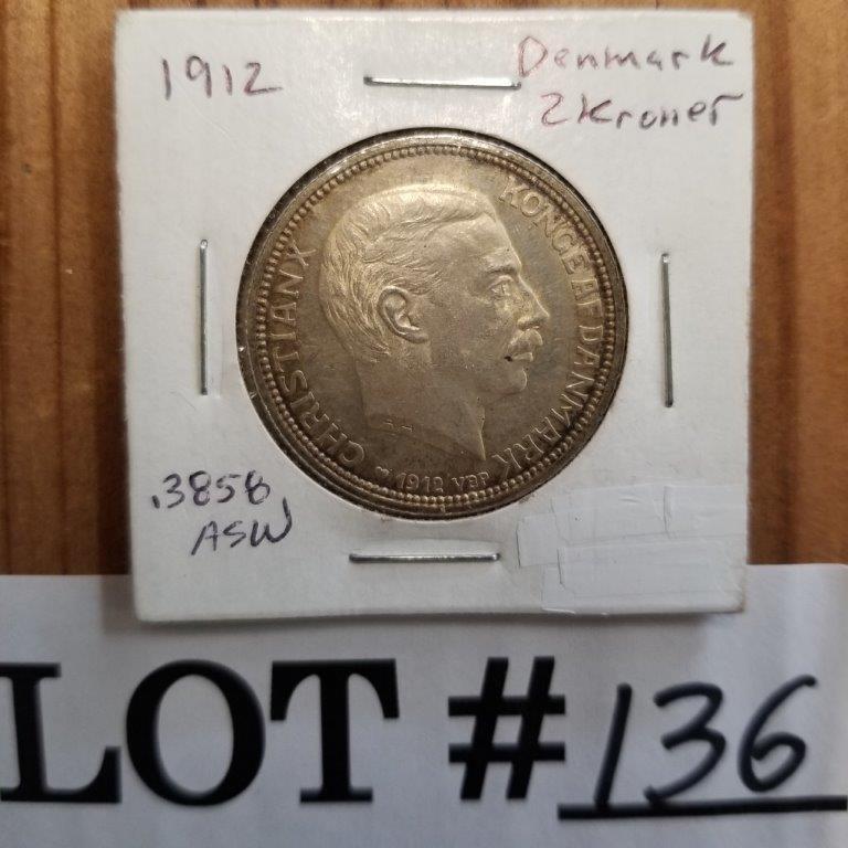 1912 DENMARK 2 KRONER FREDERIK VIII/CHRISTIAN X