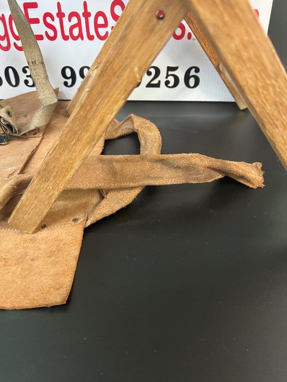 TOY RIFLE AND PISTOL AND VINTAGE FOLDING CLOTH STOOL