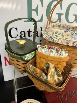 LARGE LOT OF VARIOUS LONGABERGER BASKETS AND COLLECTABLES