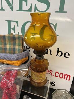 LONGABERGER BASKETS AND LINENS, AND CANDLE HOLDERS