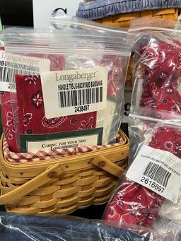 LONGABERGER BASKETS AND LINENS, AND CANDLE HOLDERS