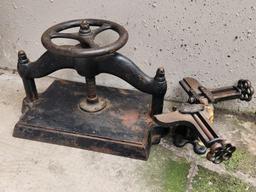 Antique Book Press and Stanley 400 Picture Frame Vice