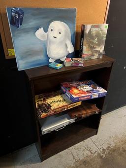 Wood Book Shelf, Cork Bulletin Board,