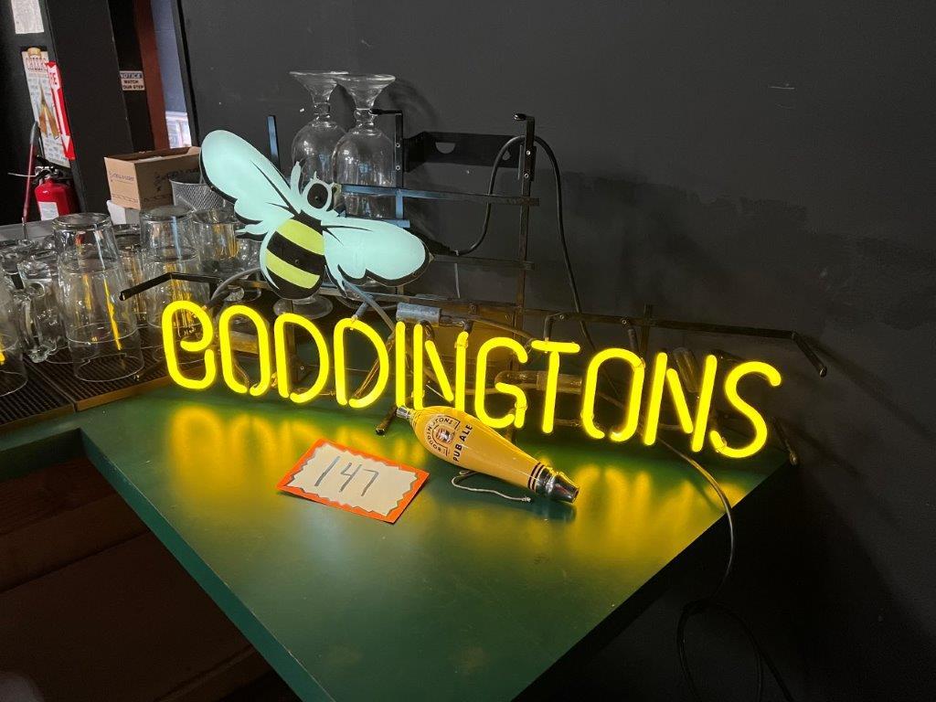 Boddingtons Lighted Sign and "Pub Ale" Pull