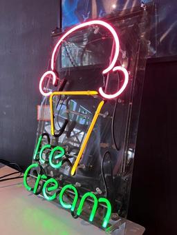 "Ice Cream" Cone Lighted Sign