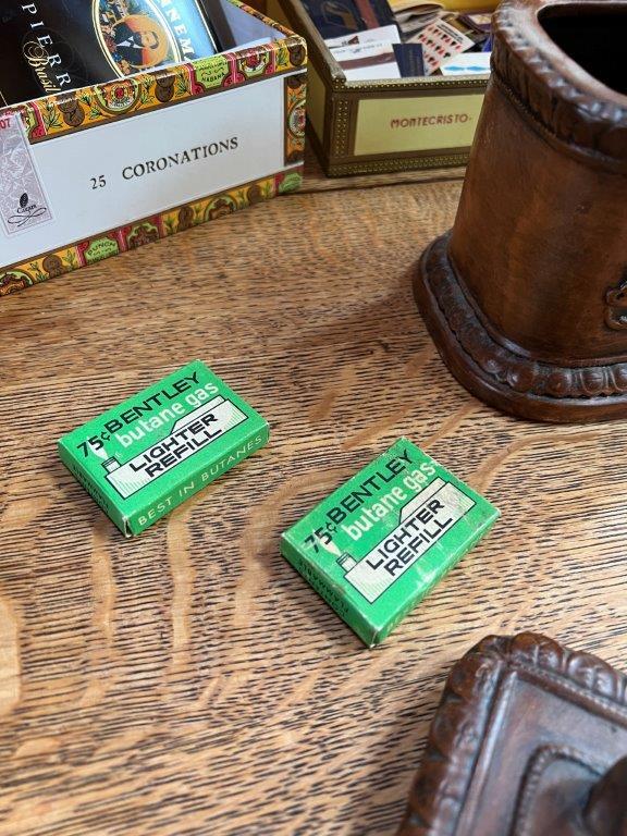 Cigar Boxes, Lighter Butane Refills, Vintage Lighters