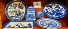 1940s Moriyama Japan Blue Willow Divided Plate