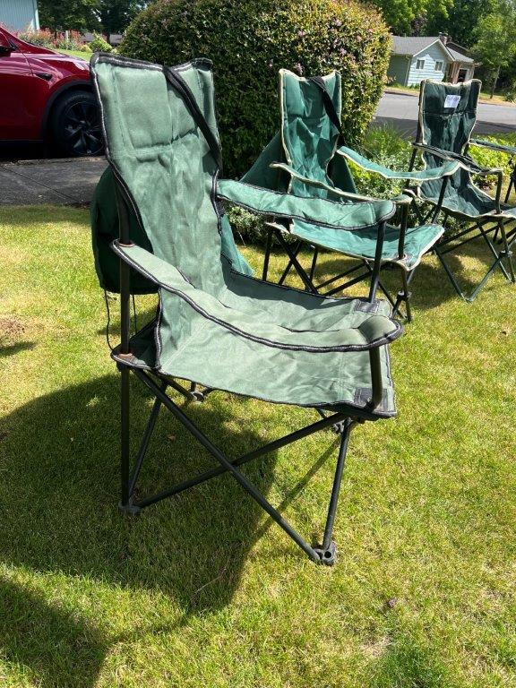 Set Of Four Folding Camp Chairs And Bags