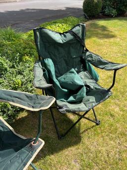 Set Of Four Folding Camp Chairs And Bags